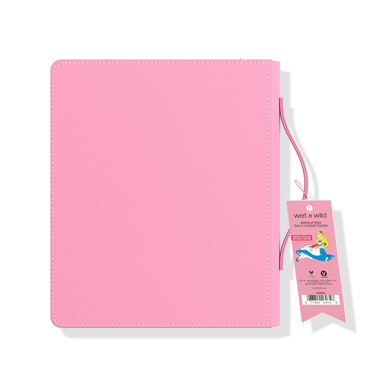 wet n wild alice in wonderland makeup bag closed with full-zip closure keeps cosmetics secure while traveling