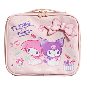 wet n wild My Melody and Kuromi makeup bag front view showing durable stitching and style