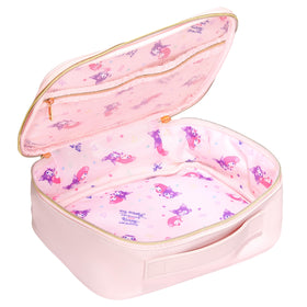 wet n wild My Melody and Kuromi makeup bag interior mesh pocket in use for small items