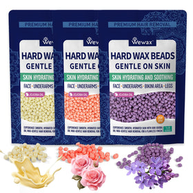 wewax hard wax beads kit in multiple colors ready for full-body at-home waxing