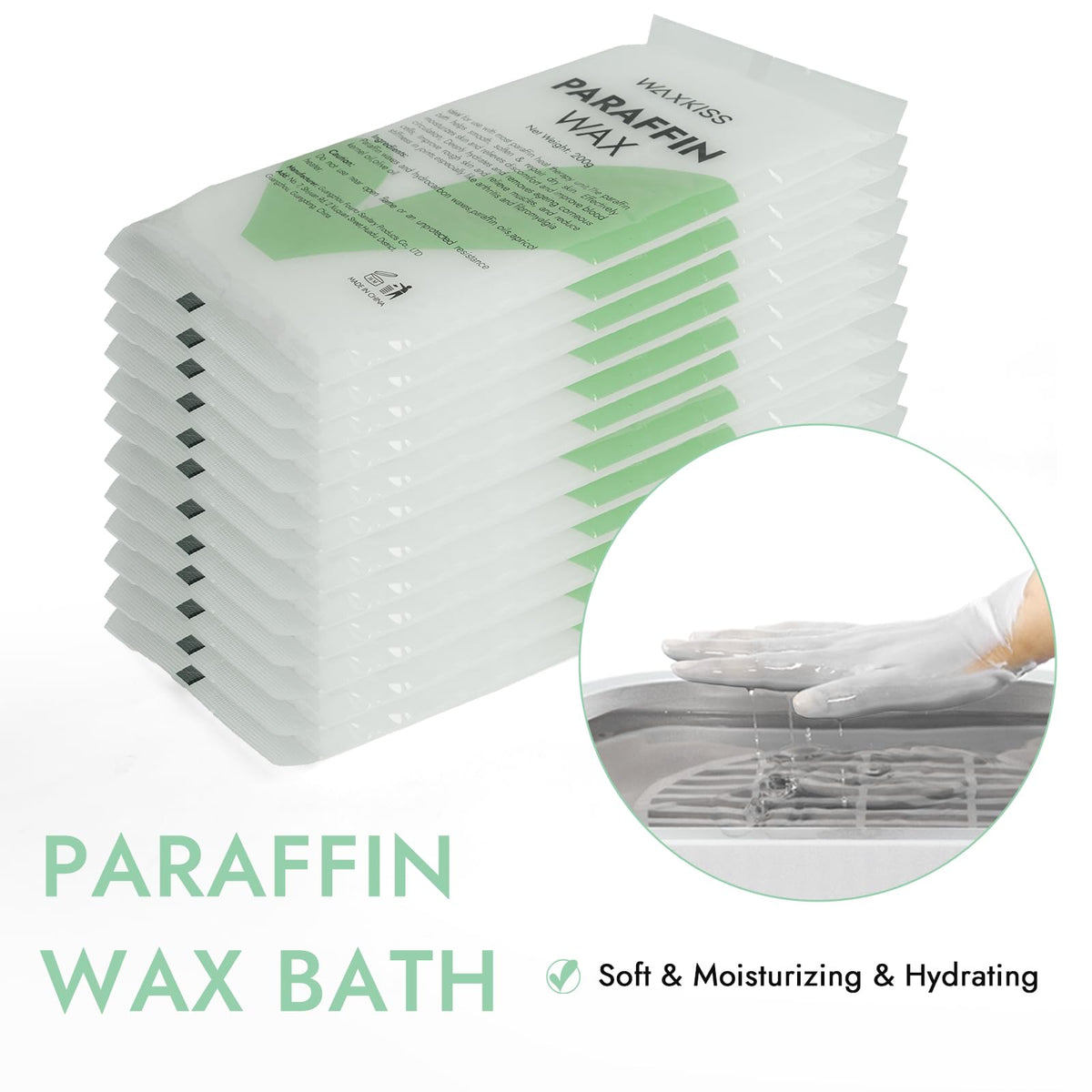 wewax paraffin wax refill softened-skin effect after a home spa treatment.