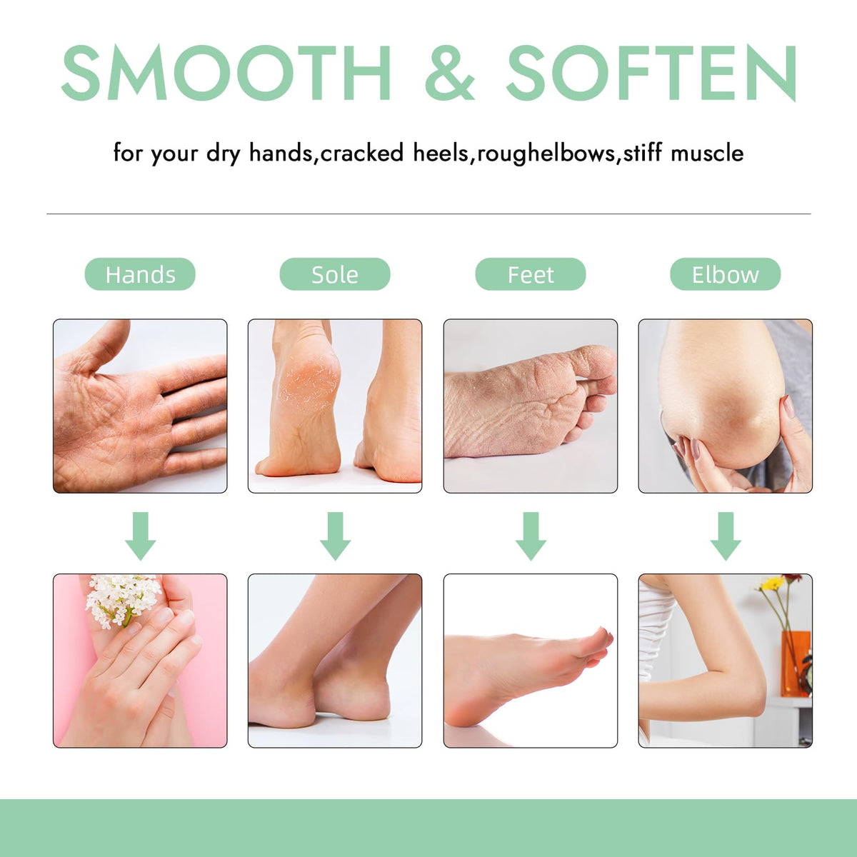 WeWax wax removal showing softened skin after paraffin treatment.