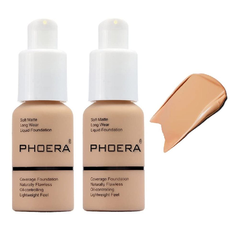 WFWJ PHOERA Foundation soft matte bottle with pump for mess-free application.