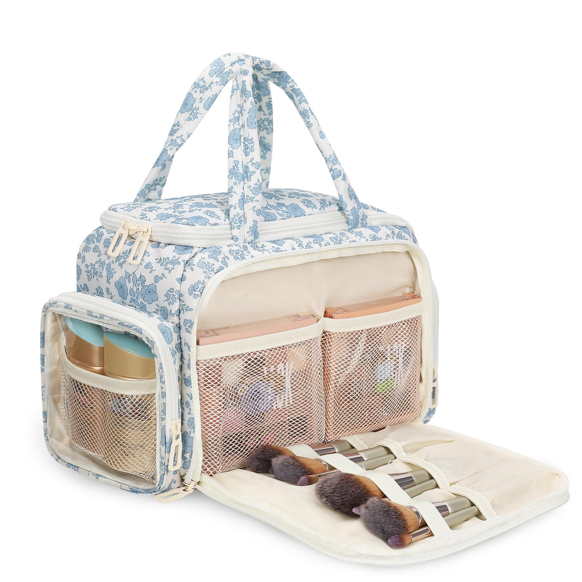 WGEAR travel makeup bag with large capacity for cosmetics and toiletries
