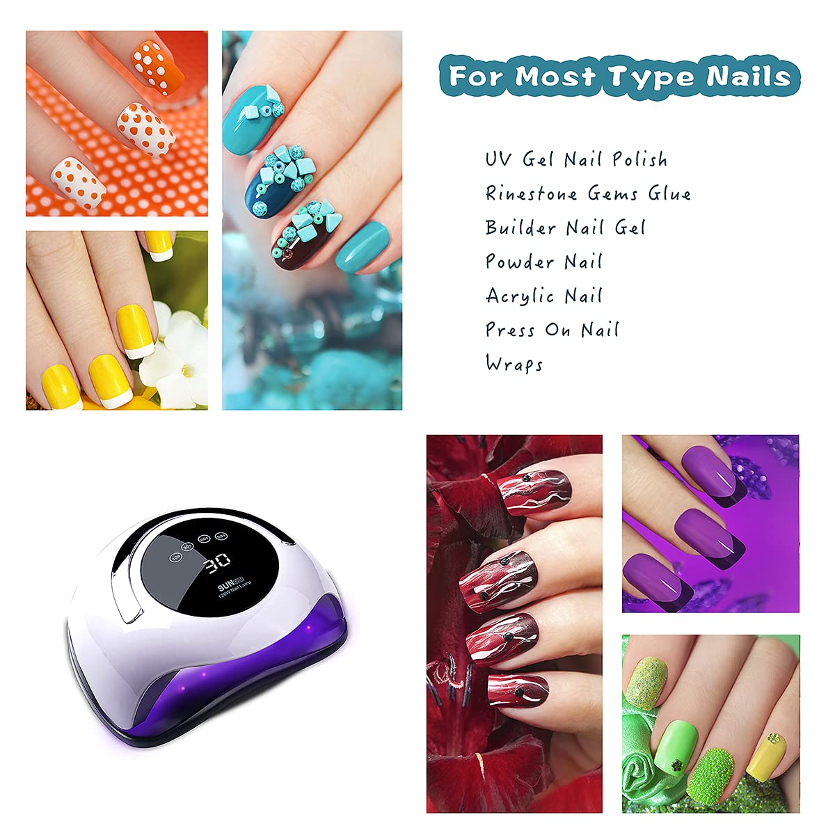W&H UV LED Nail Lamp with large LCD display for precise timer settings