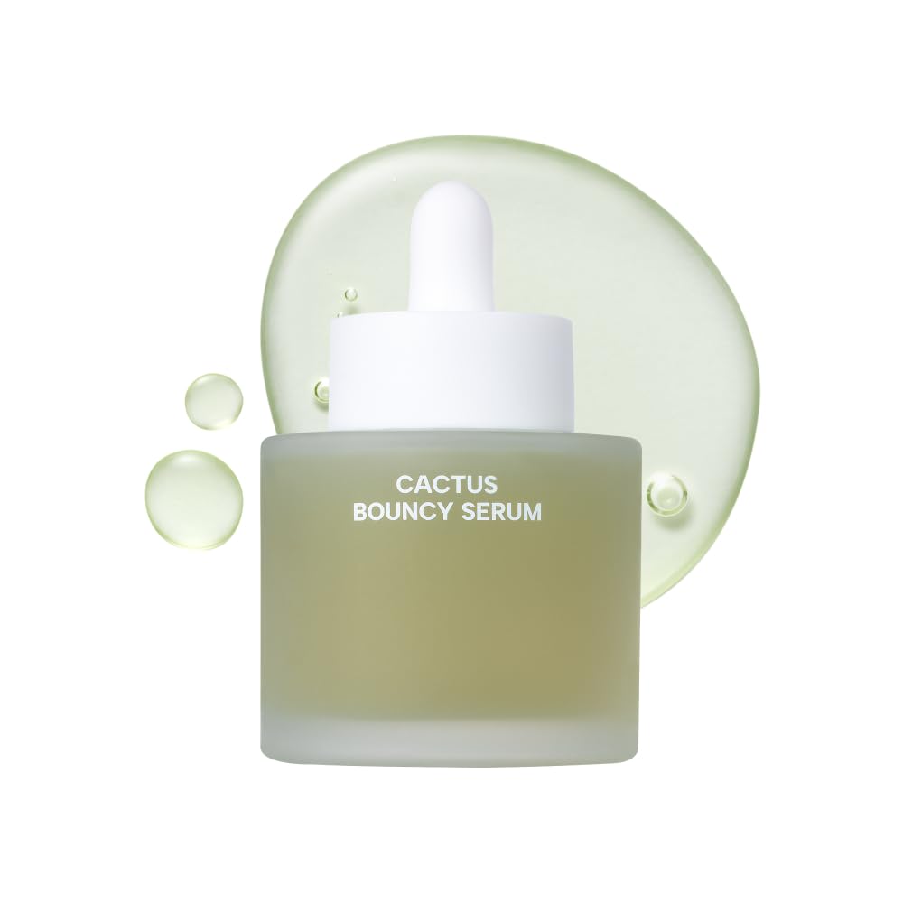 Whamisa cactus bouncy serum bottle highlights premium hydration for radiant skin.