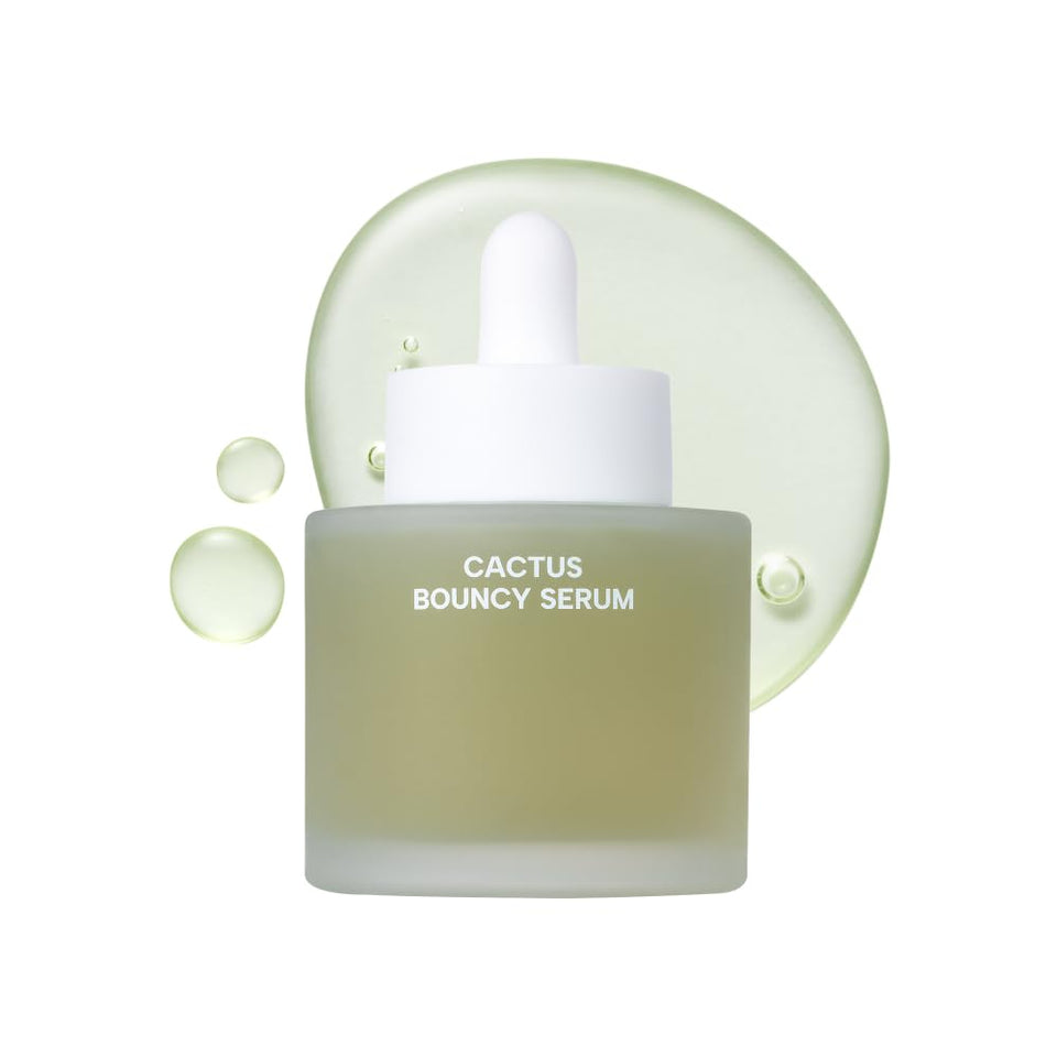 Whamisa cactus bouncy serum bottle highlights premium hydration for radiant skin.