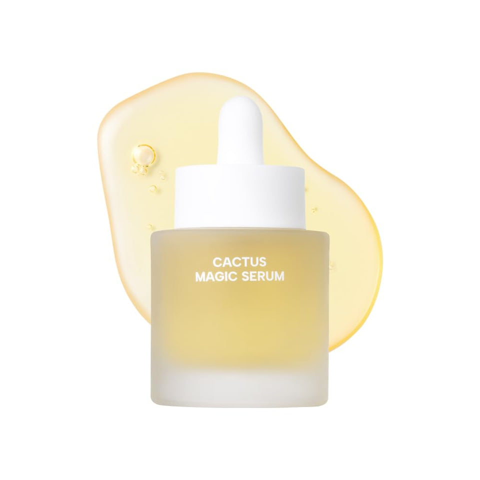 Whamisa Cactus Magic Serum bottle highlighting hydrating formula for daily use.