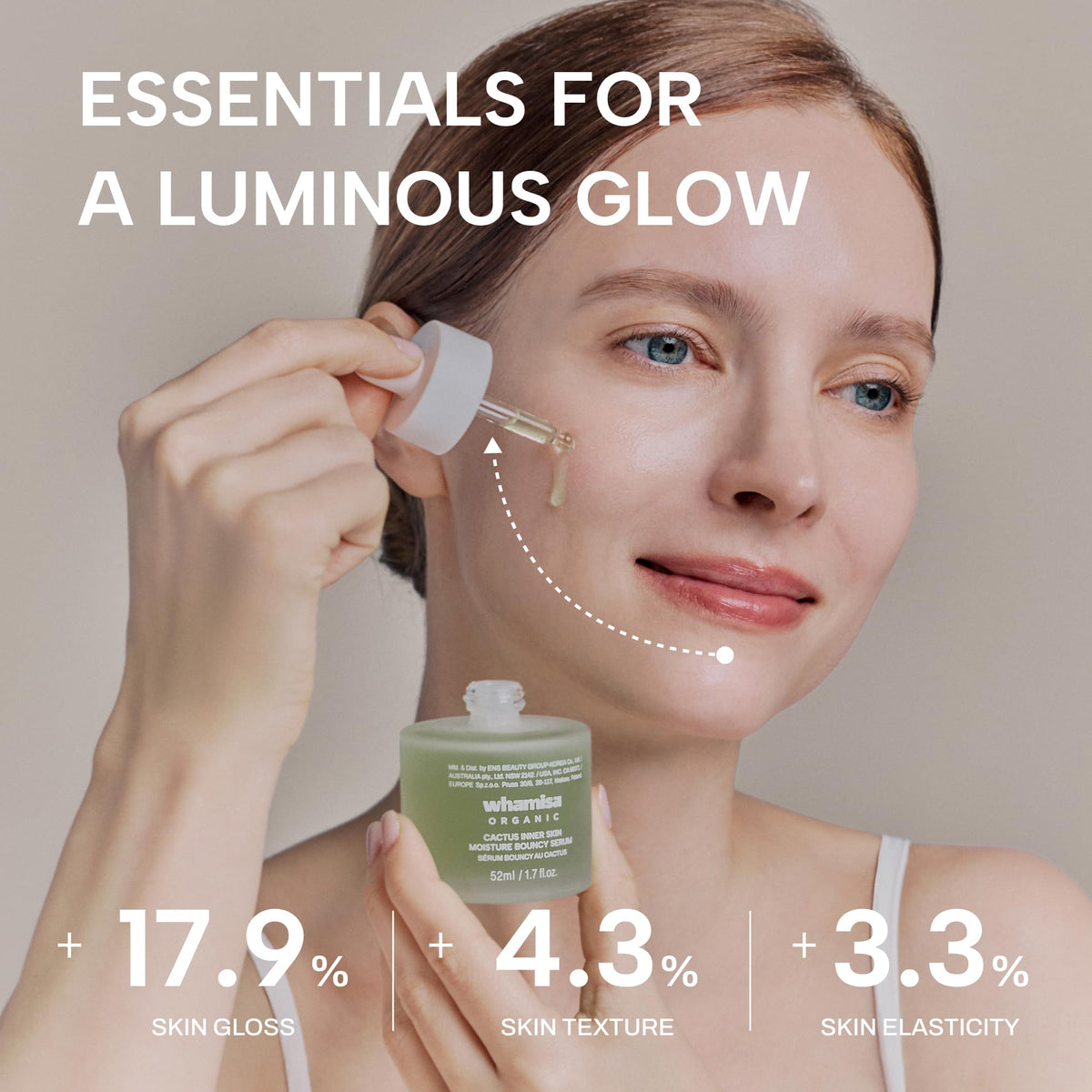 Whamisa cosmos organic certification label signals clean skincare standards.
