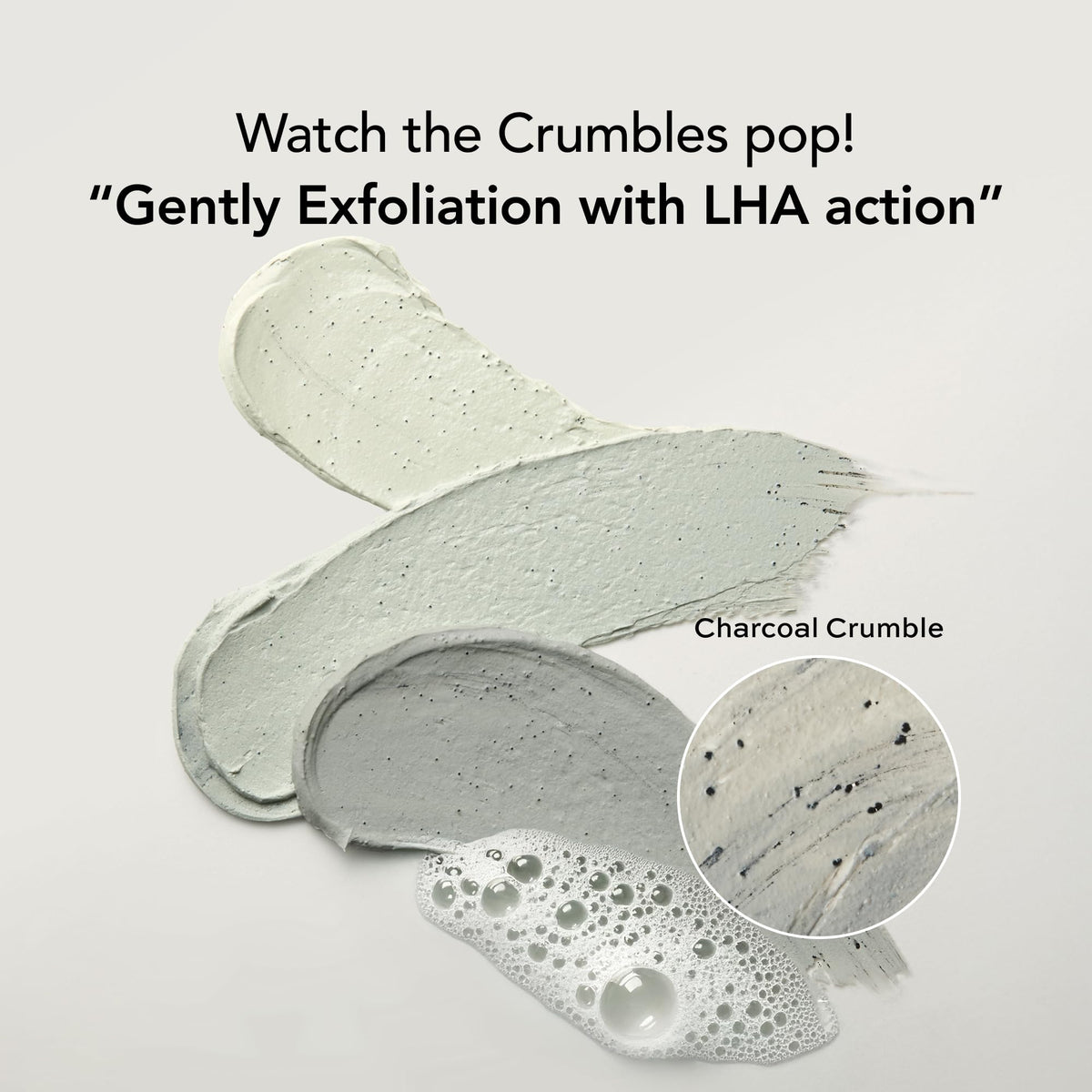 Charcoal powder exfoliation close-up demonstrating deep pore cleansing.