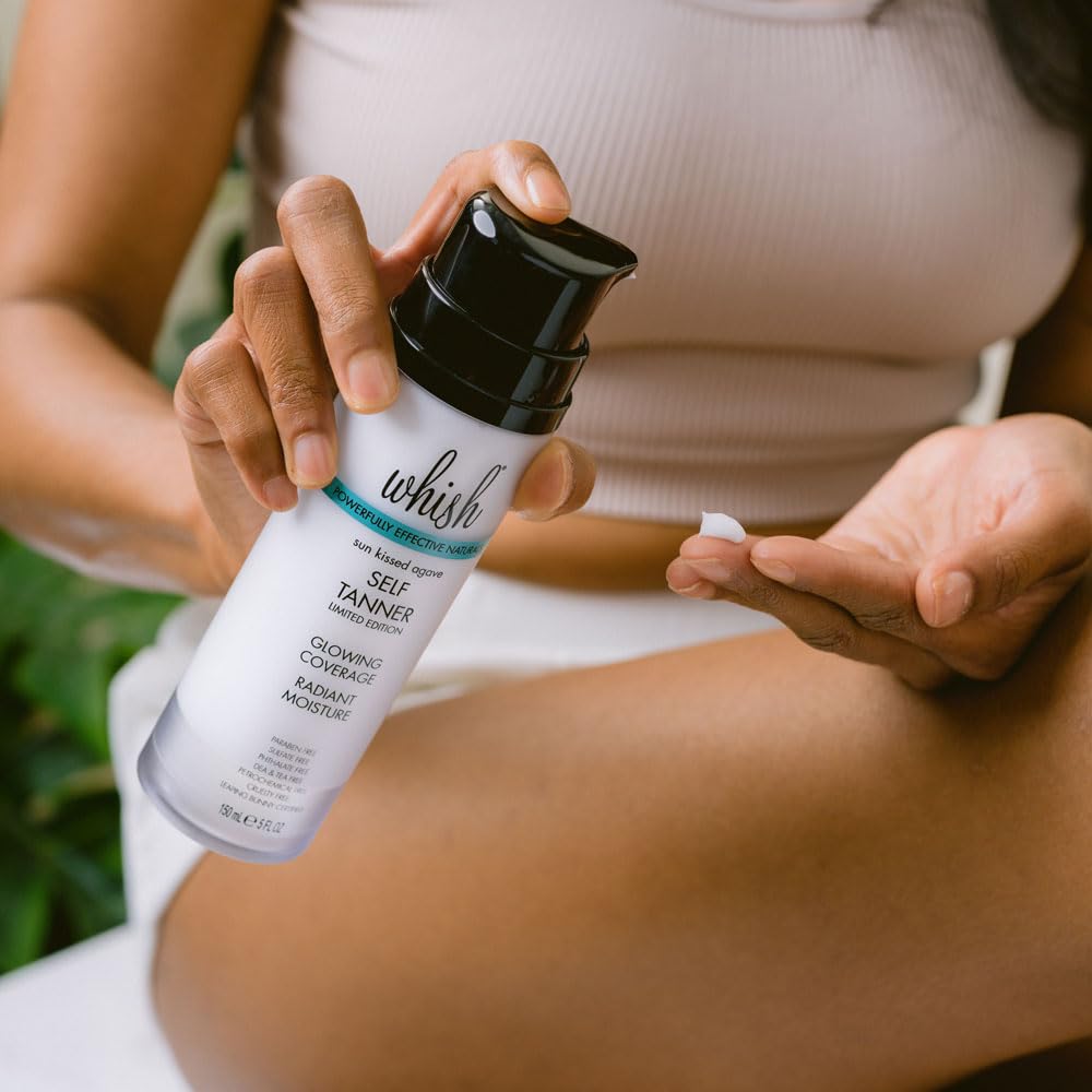 Whish gradual tan app demo shows buildable sunless glow