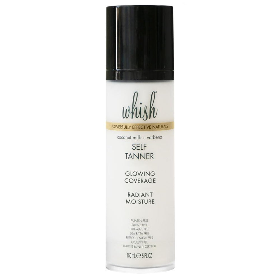 Whish self tanner bottle pour delivers smooth, streak-free color for all skin tones.