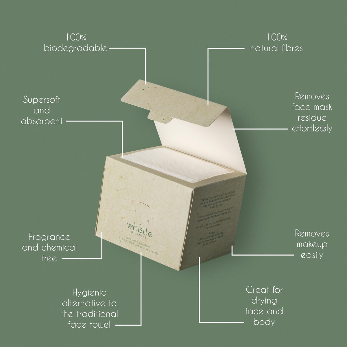 Whistle Wellness plant-based viscose texture close-up shows ultra-soft feel.