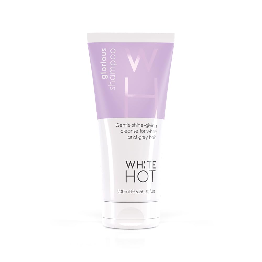 White Hot Glorious Shampoo bottle on shelf offers vegan, cruelty-free care.