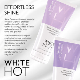 White Hot Shine Duo conditioner bottle aids detangling and adds smoothness to silver tones