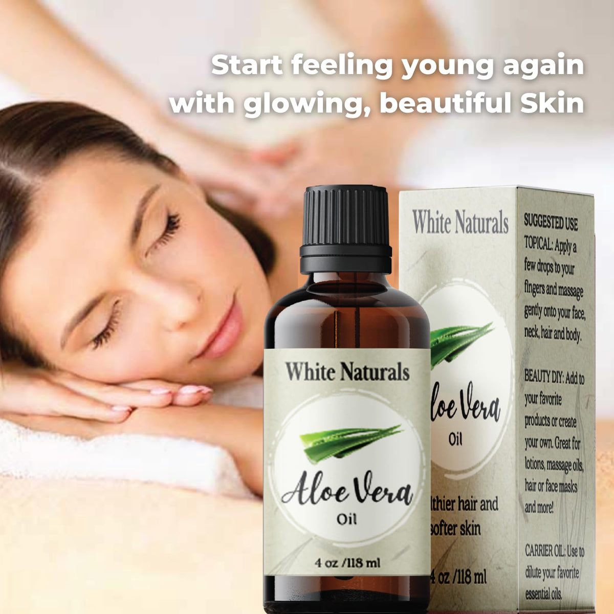 White Naturals Aloe Vera Oil hair-care for shine and manageability.