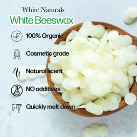 White Naturals beeswax base for lip balms and skincare.