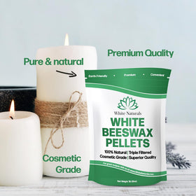 White Naturals honey-scent beeswax pellets for a natural aroma during use.