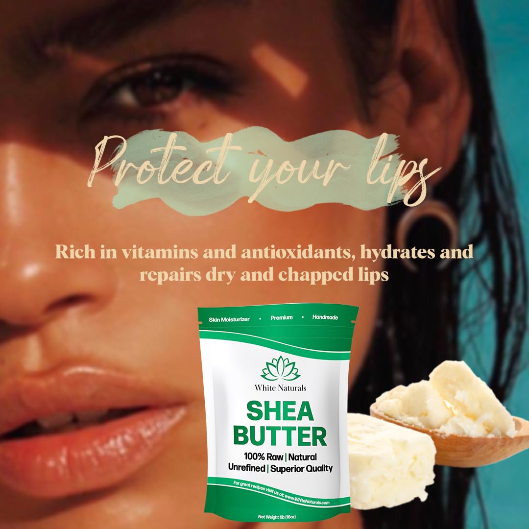 Raw block of White Naturals Shea Butter for DIY skincare projects.