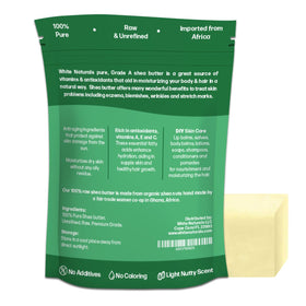 Creamy texture of White Naturals shea butter ready for easy skin absorption.