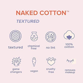 White Rabbit no-lint cotton pads leave skin moisture without fibers.