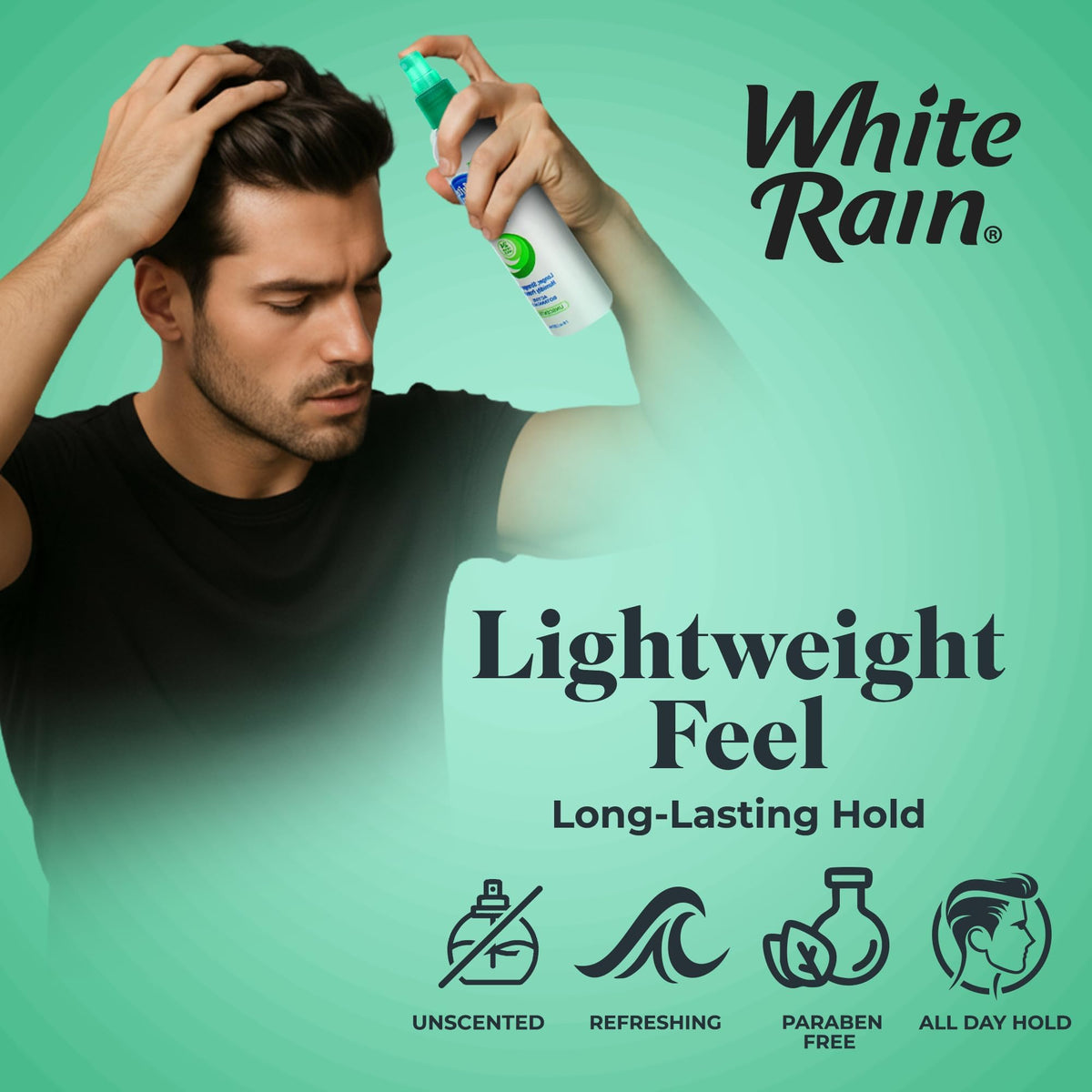 White Rain humidity-protection hairspray with botanical extracts