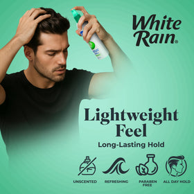 White Rain humidity-protection hairspray with botanical extracts