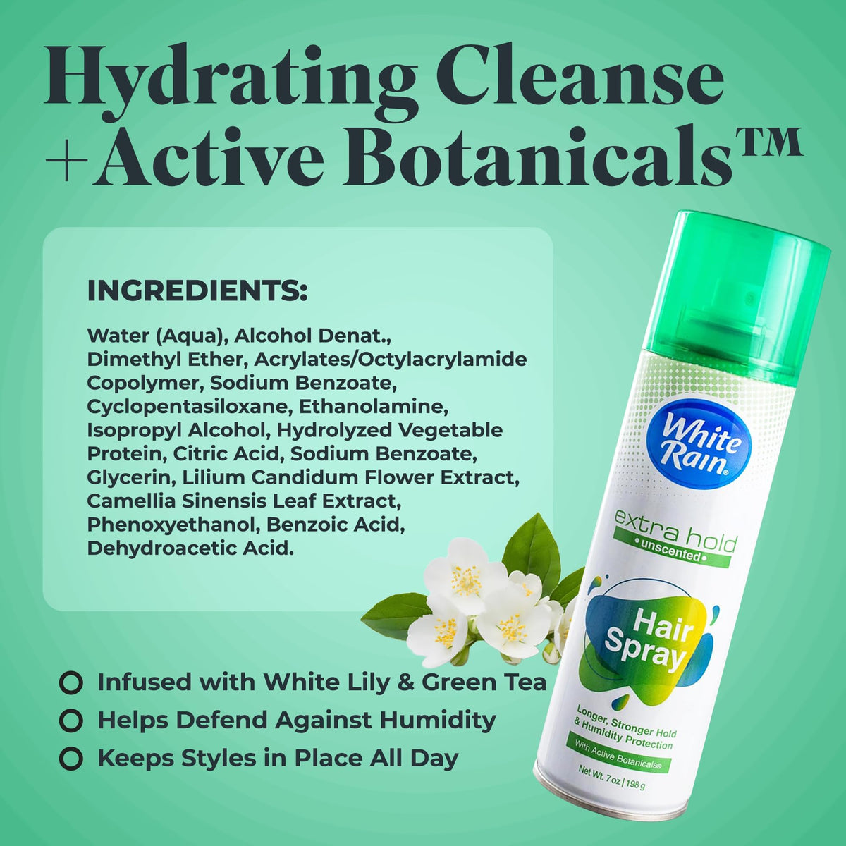 White Rain humidity protection spray helps keep styles in place on humid days.