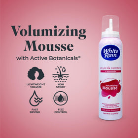 Dispensed mousse from White Rain Volumizing Mousse showing smooth finish and lift