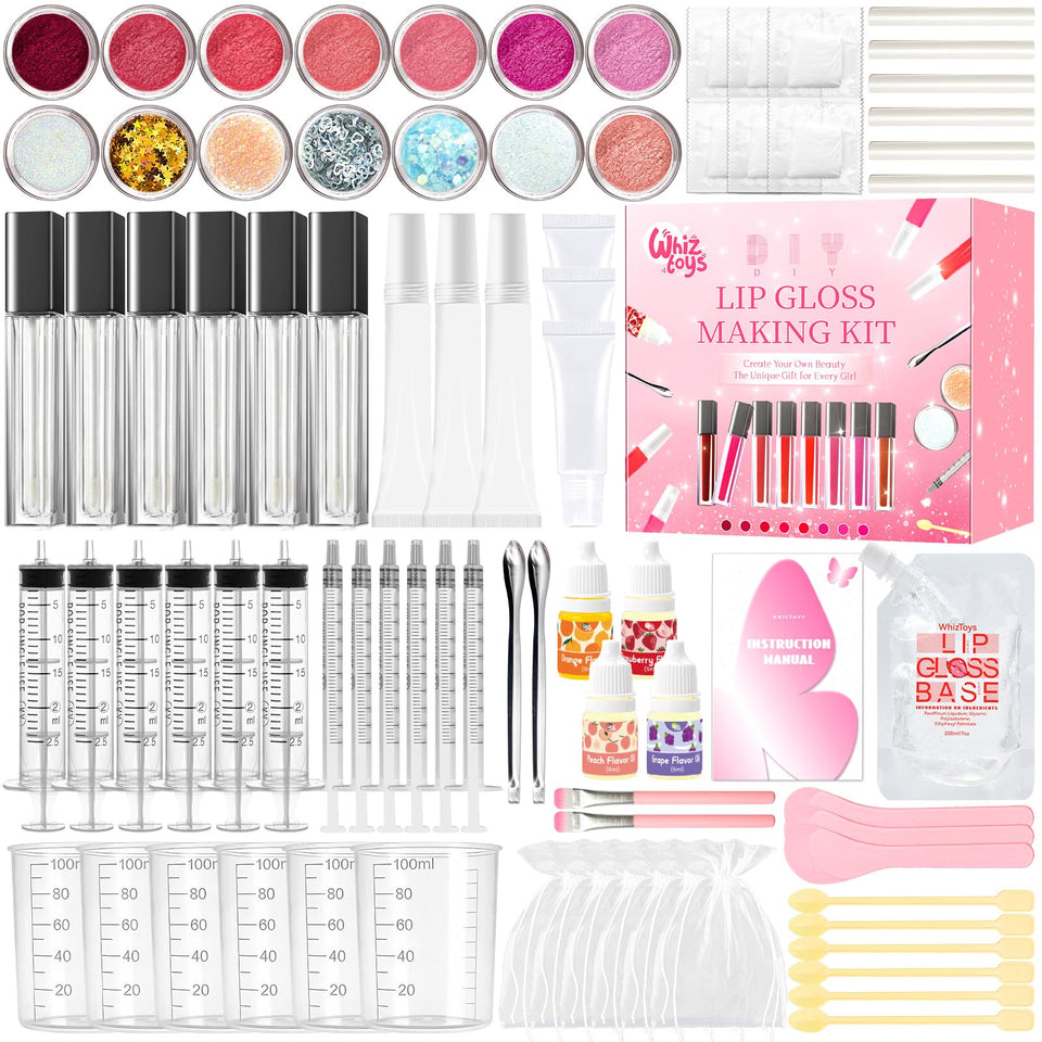 WhizToys Lip Gloss Making Kit full set for at-home creative gloss crafting.