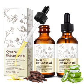 WHLH & WELL-BEING Cyperus Rotundus Oil bottle showing gentle skin hydration
