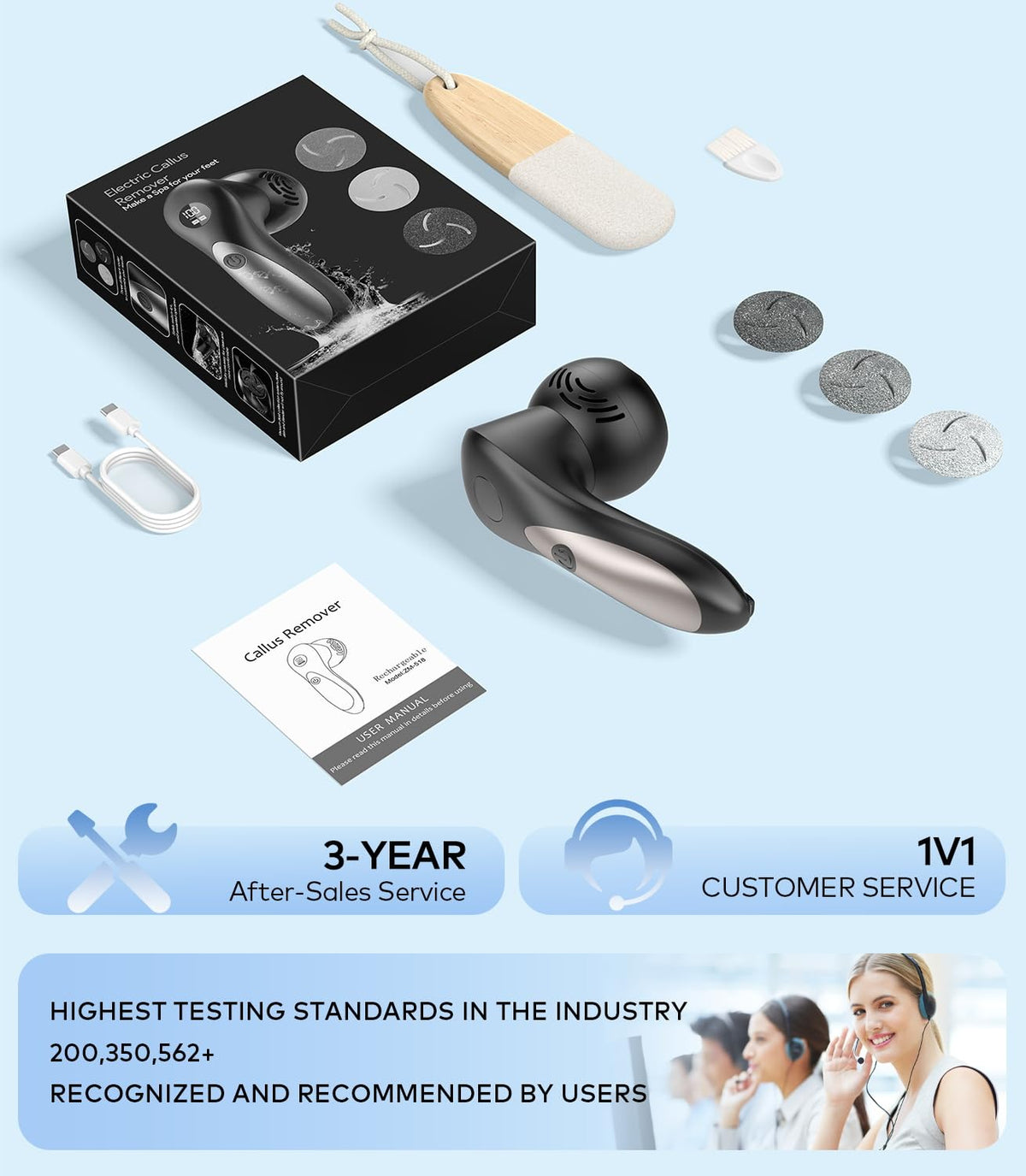 Whoalty foot care tool shown ready for home routines or travel touch-ups.