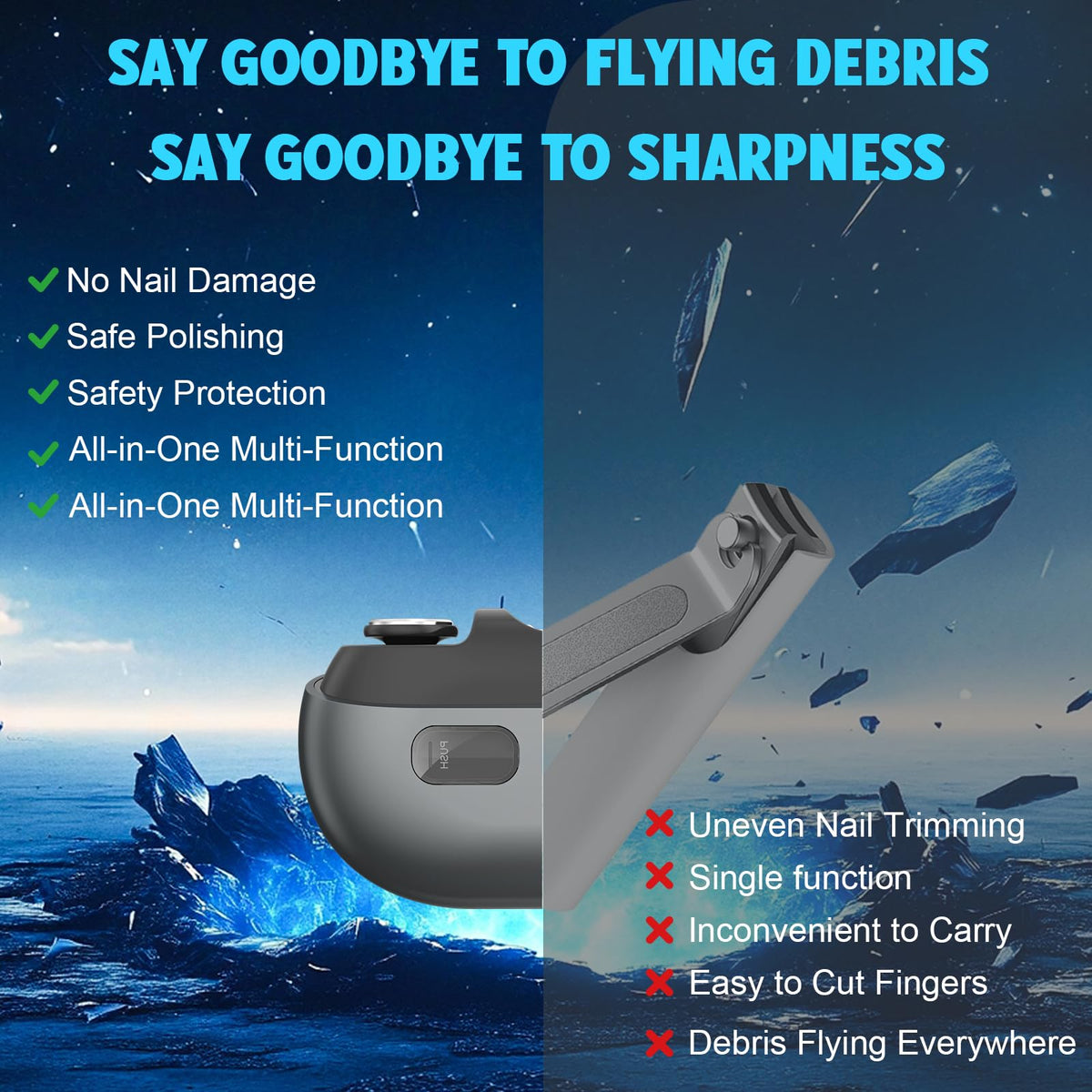 Whriou filing and polishing head provides smooth edges and finishing.