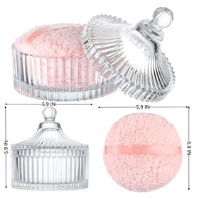 WHSLILR vintage embossed glass box showcasing decorative storage for cosmetics and small accessories.