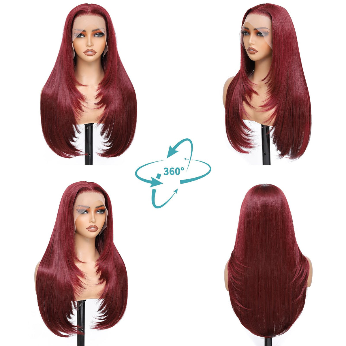 WIGAGA 26-inch straight synthetic wig with long, sleek movement