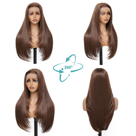 WIGAGA chocolate brown 26-inch glueless cap wig for secure, glue-free daily wear