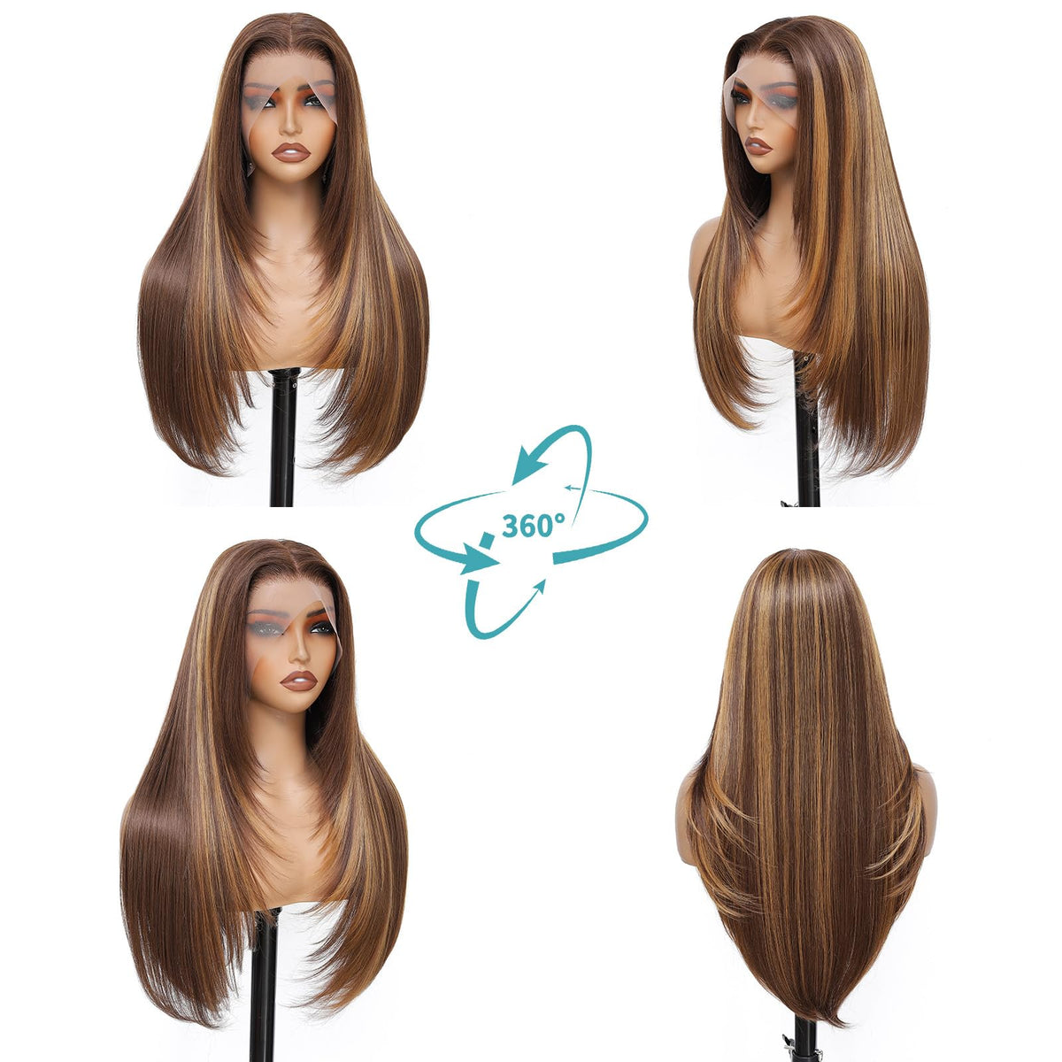 WIGAGA closeup of HD lace-front with preplucked hairline for seamless blend