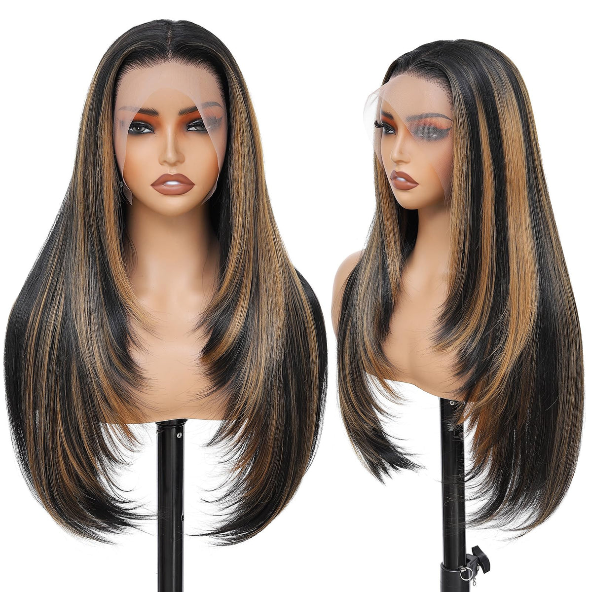 WIGAGA synthetic lace front wig 13x4 HD lace front for an invisible hairline and natural look