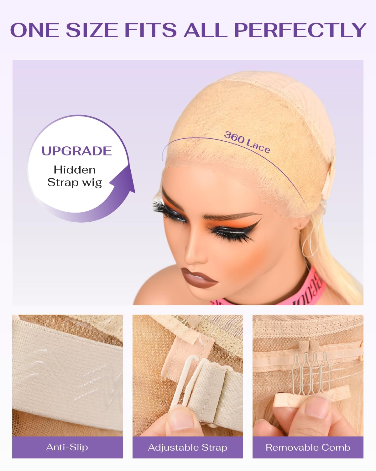 wigcool Glueless HD lace front wig with seamless hairline