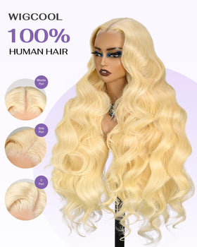 Wigcool 613 hd lace-front close-up shows breathable cap area and cap design.