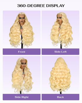 Wigcool lace-front with four combs and two straps for secure wear.
