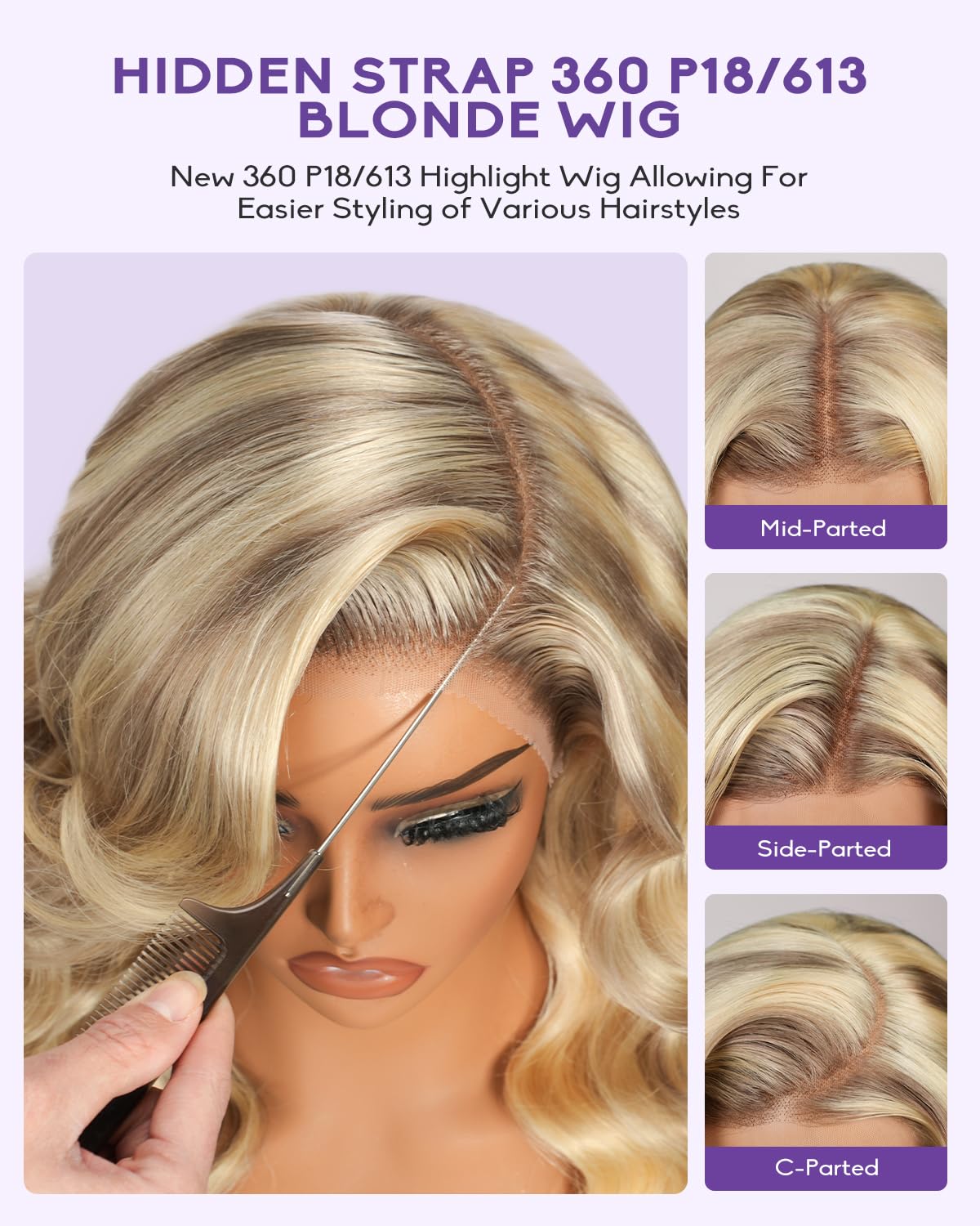 wigcool P18 613 blonde highlight 360 body wave adds volume and movement