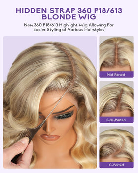 wigcool P18 613 blonde highlight 360 body wave adds volume and movement