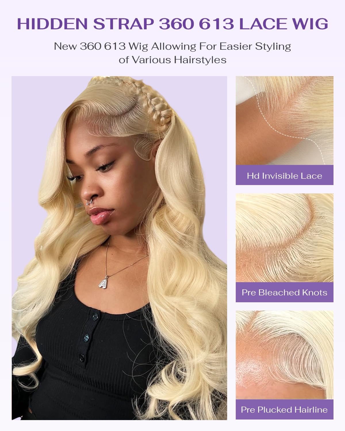 wigcool Pre-plucked hairline with baby hairs for a realistic look