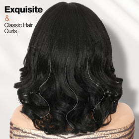 WIGER Yaki texture wavy wig rests at shoulder length for everyday looks.