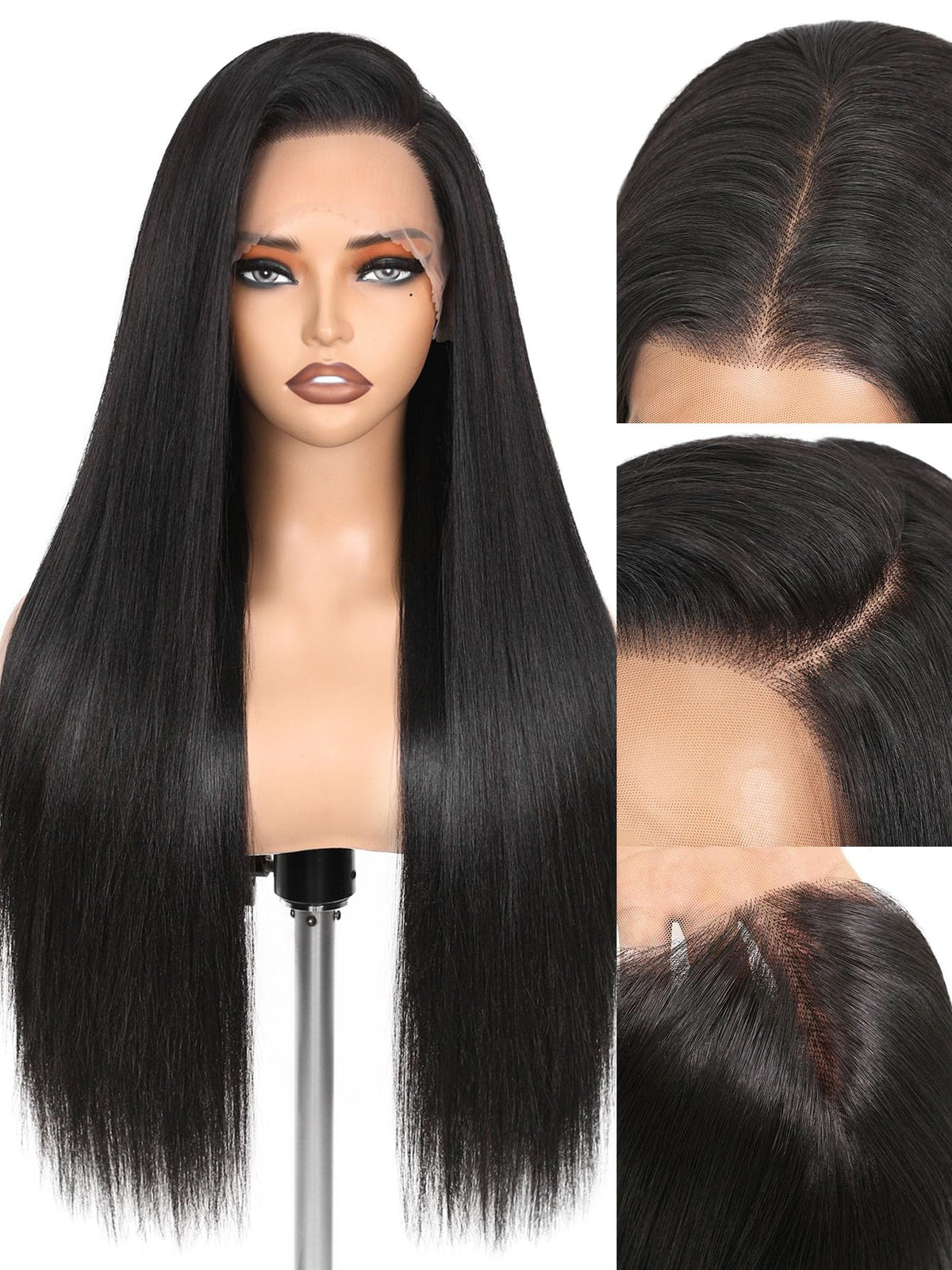 WIGNEE 13x6 lace front wig 28-inch straight natural black for daily wear
