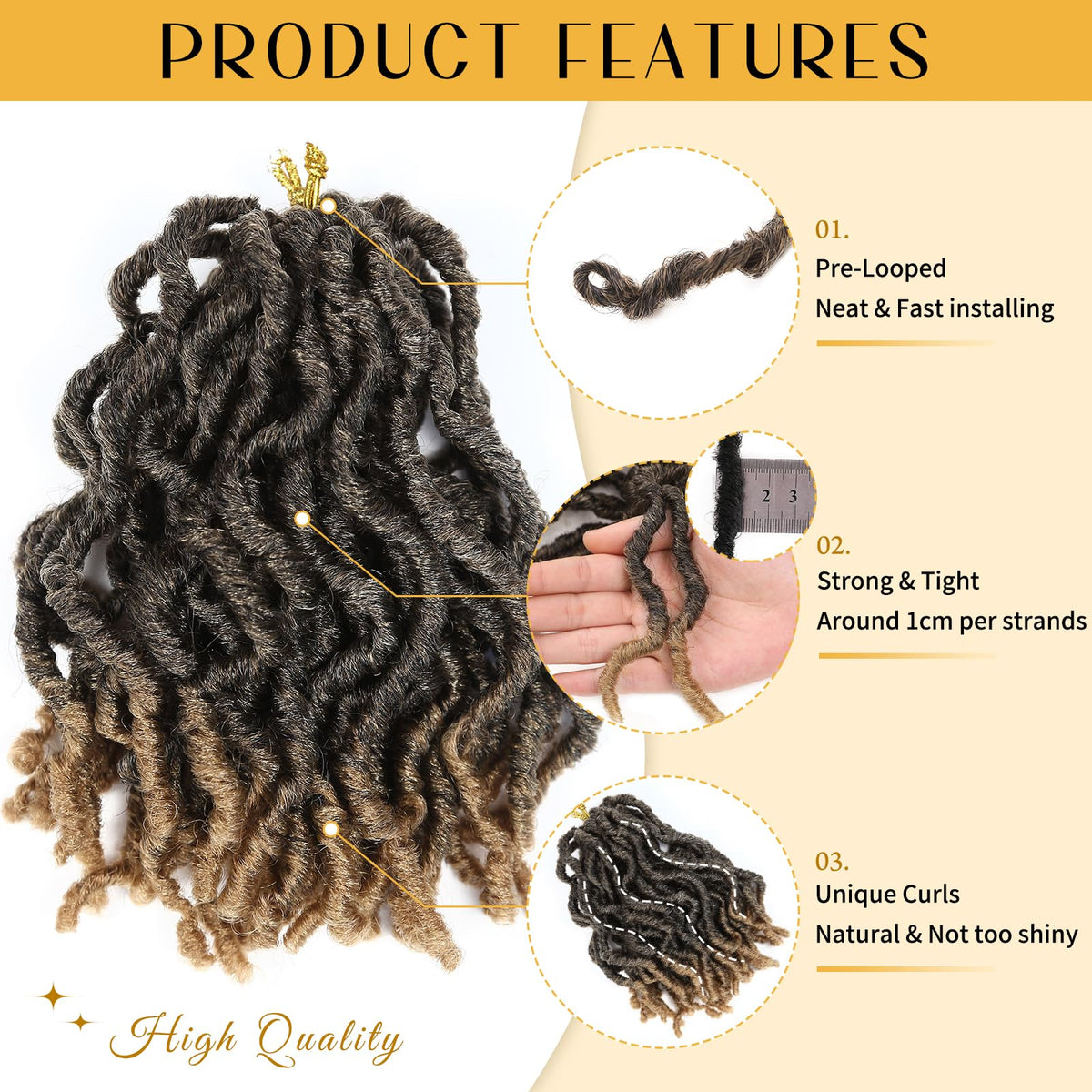 WIGNEE crochet needle and rings included for easy installation