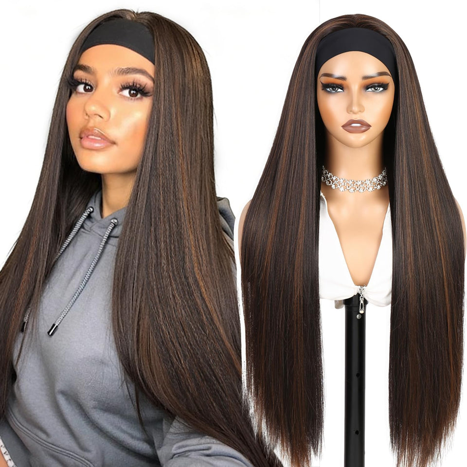 WIGNEE highlight long headband wig 32 inch straight overview for versatile daily styling