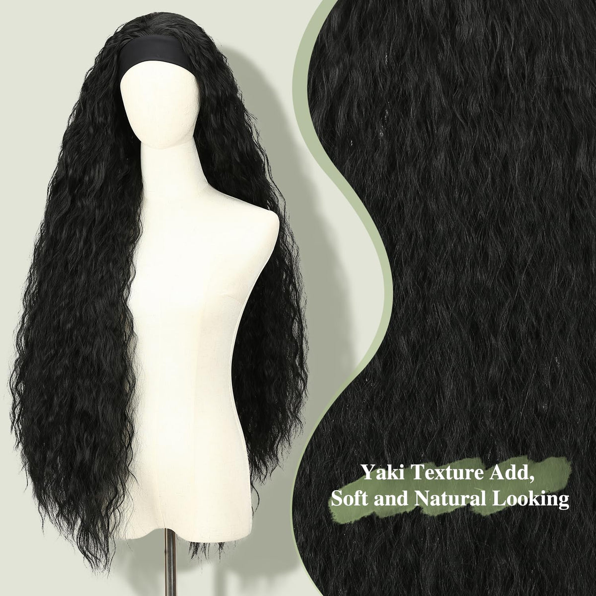 WIGNEE Ice-Silk headband detail offers smooth, comfortable fit.