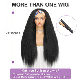 WIGNEE kinky straight wig styled into high ponytail for versatile looks
